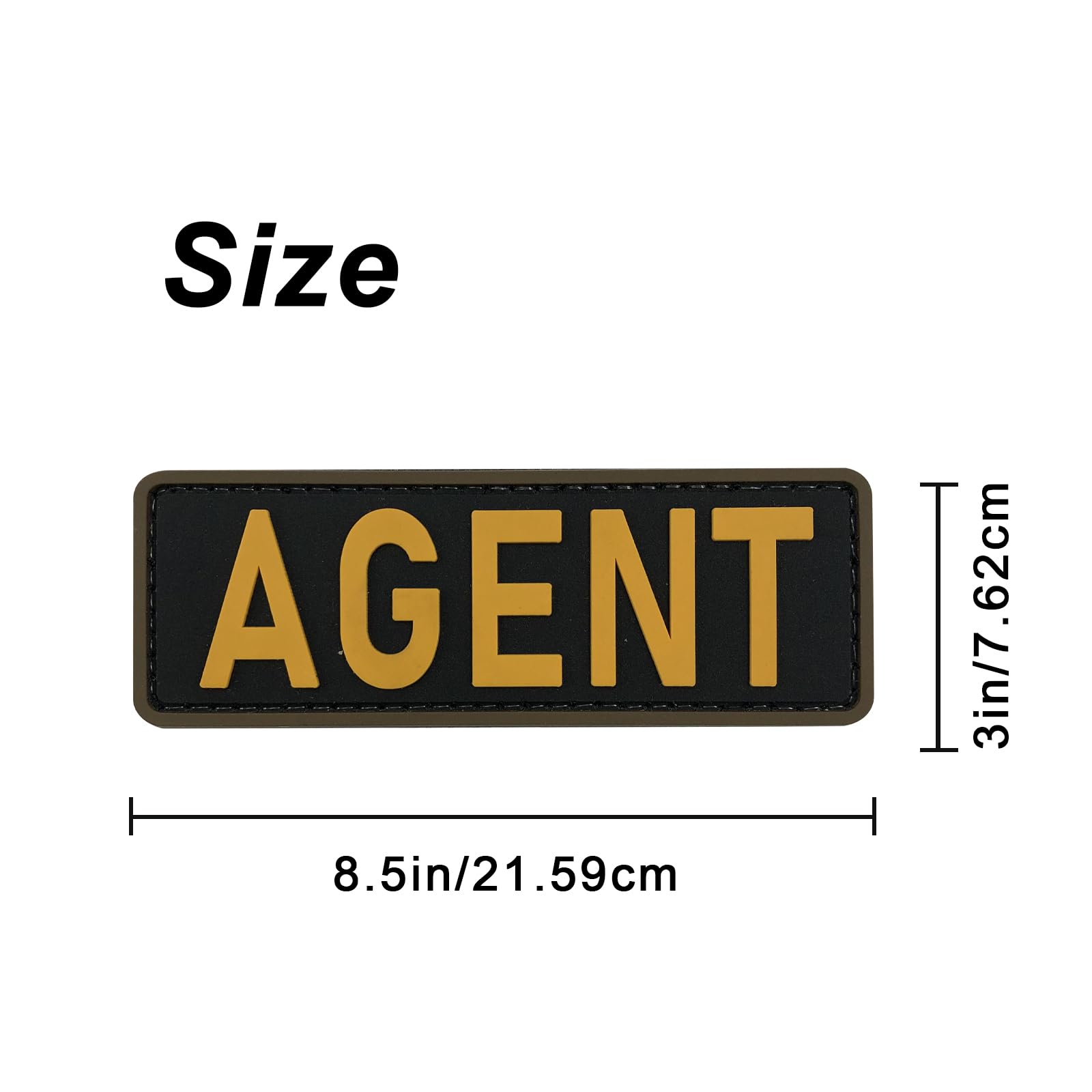 UuKen PVC Agent Patch 4\"x1.4\" With Hook Fastener Back For Hats Caps Vests Clothing Jackets Bags Backpacks (Black And Green, 4\"x1.4