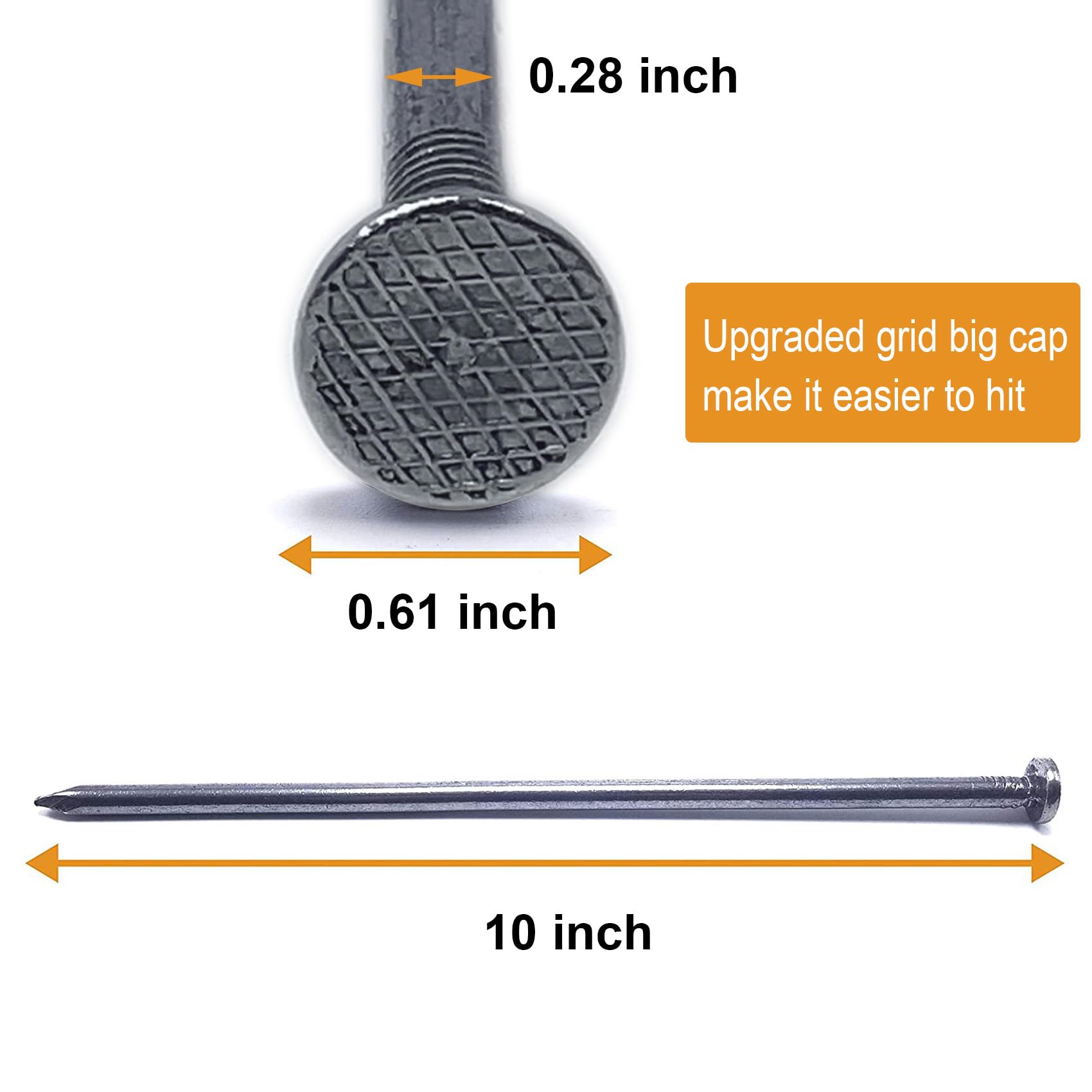 Estacas de metal para paisaje, estacas de anclaje para bordes de paisaje, 10 pulgadas de longitud, 100 unidades, para estacas de césped artificial, bordes de adoquines, barrera de malezas,