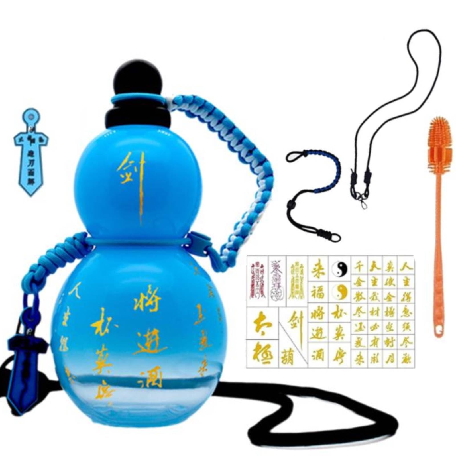 Thermosbecher, Kürbis-Wasserflasche, Kürbis-Sport-Wasserflasche, Reise-Wasserflasche, im chinesischen Retro-Stil(Style C)