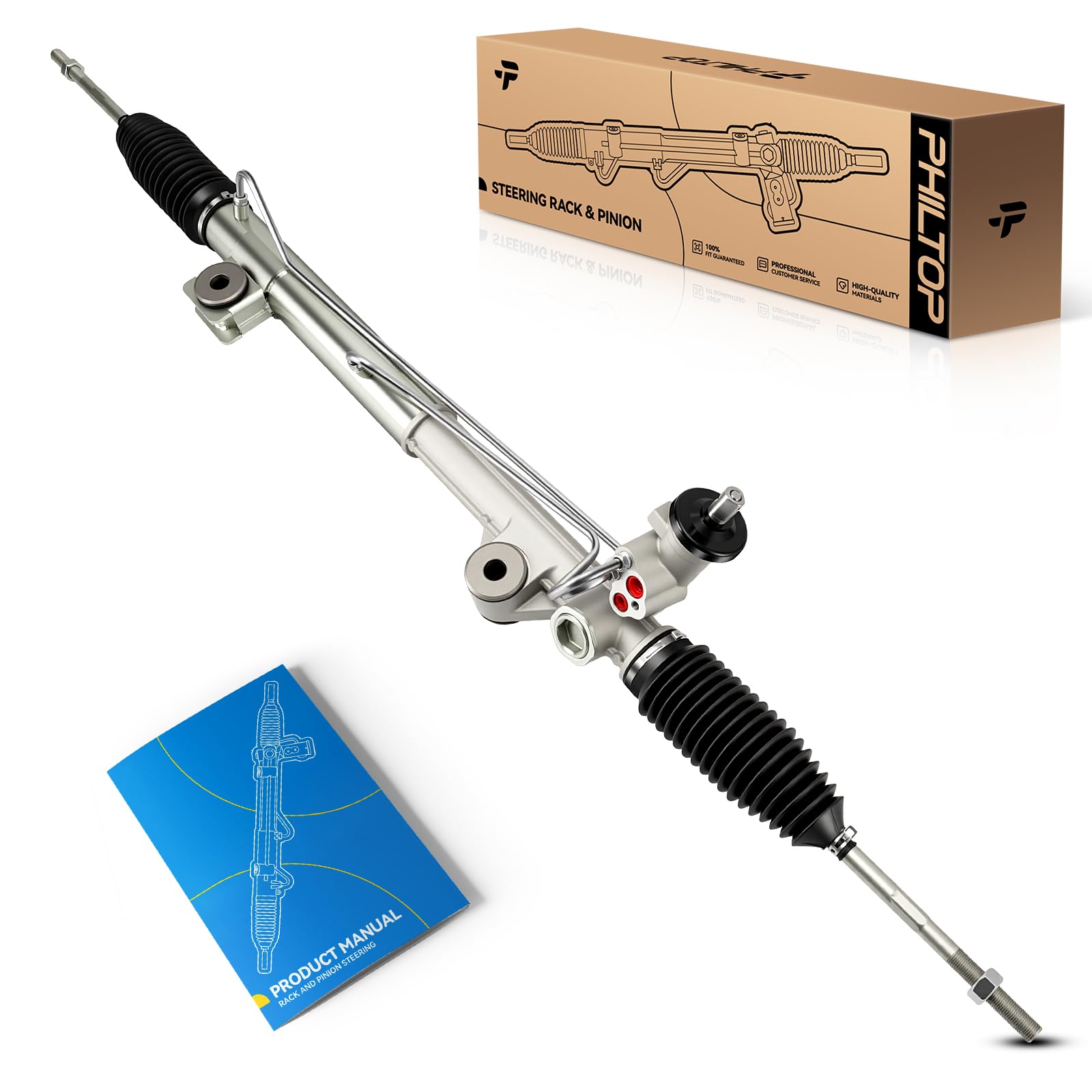 PHILTOP Hydraulic Power Steering Rack and Pinion Replacement for Ford F-150 2004-2008 4.6L 5.4L V8/2005-2008 4.2L V6, Lincoln Mark LT 2006-2008 5.4L V8, 4WD Only 22-279, 4L3Z3504BB, 8L3Z3504B-image-43