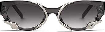 Trendy Sunglasses for Women Men Vintage Narrow Cateye Metal Snake Sunnie Y2k Accessories AP3621