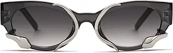 Trendy Sunglasses for Women Men Vintage Narrow Cateye Metal Snake Sunnie Y2k Accessories AP3621