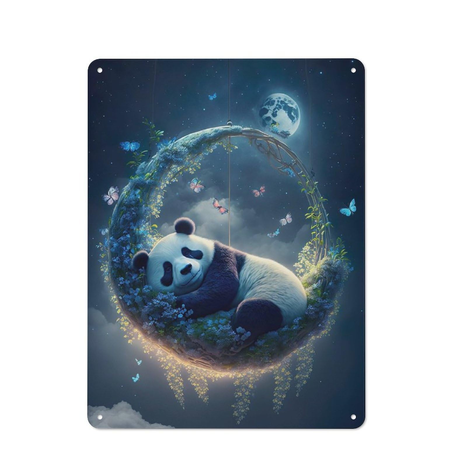 Vintage Panda Naps Vintage Tin Sign 40x30cm, Cafe Wall Decor for Bakery, Diner, Cafe Or Family Room