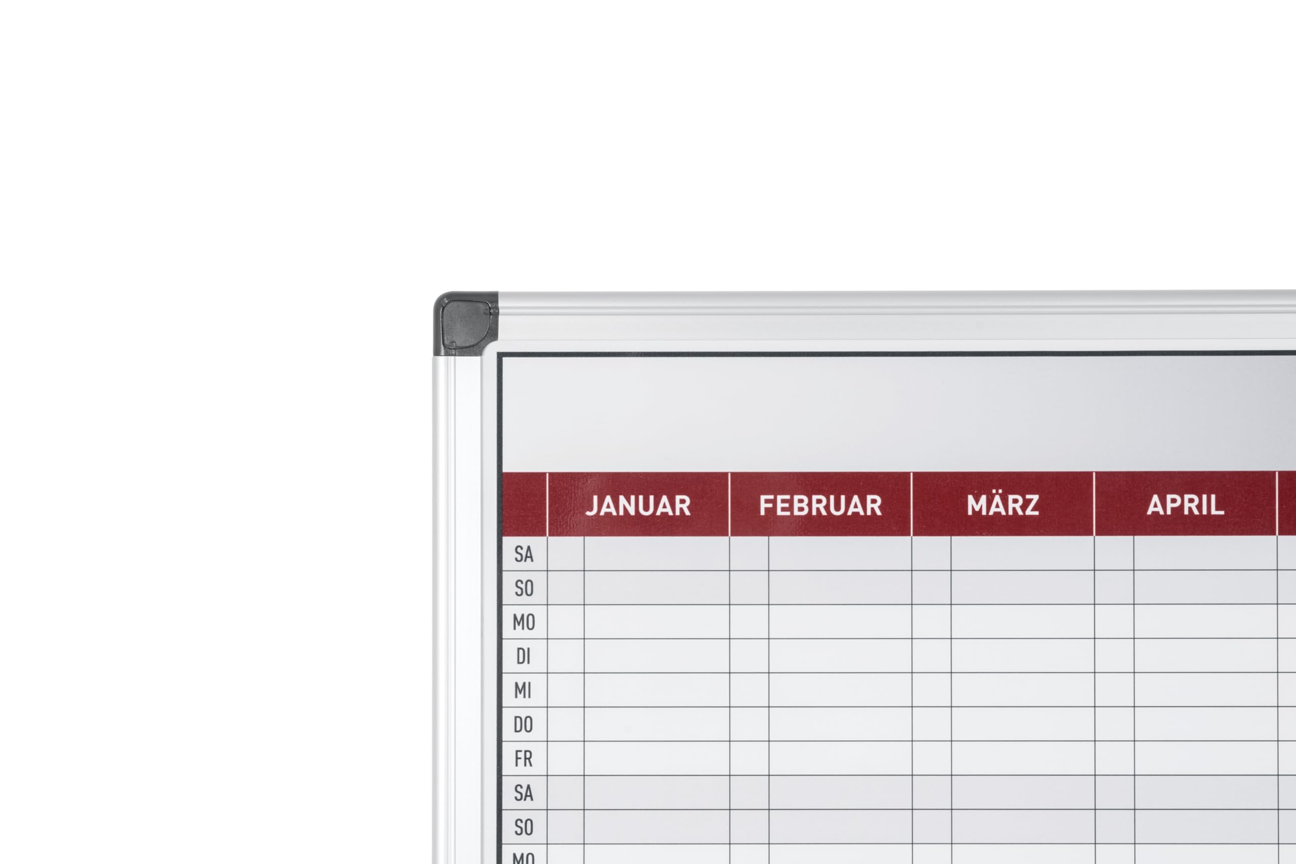 Bi-Office Maya Planning annuel magnétique 52 semaines, effaçable à sec, avec marqueurs et aimants, tableau de planification, tableau de planification, 90 x 60 cm