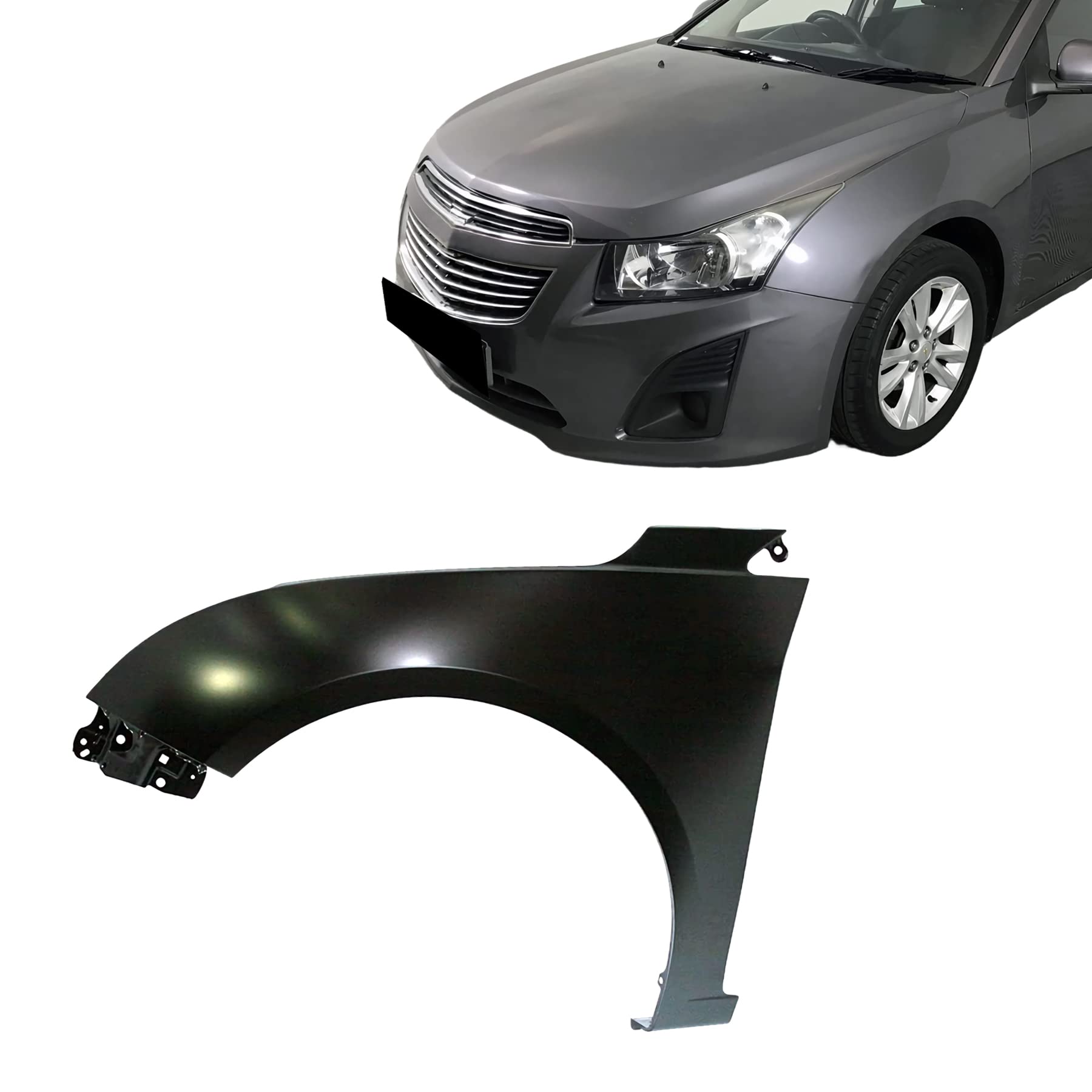 Front Bumper Cover Kit For 2011-2014 Chevrolet Cruze – Includes Bumper Grille, Primed For Paint
