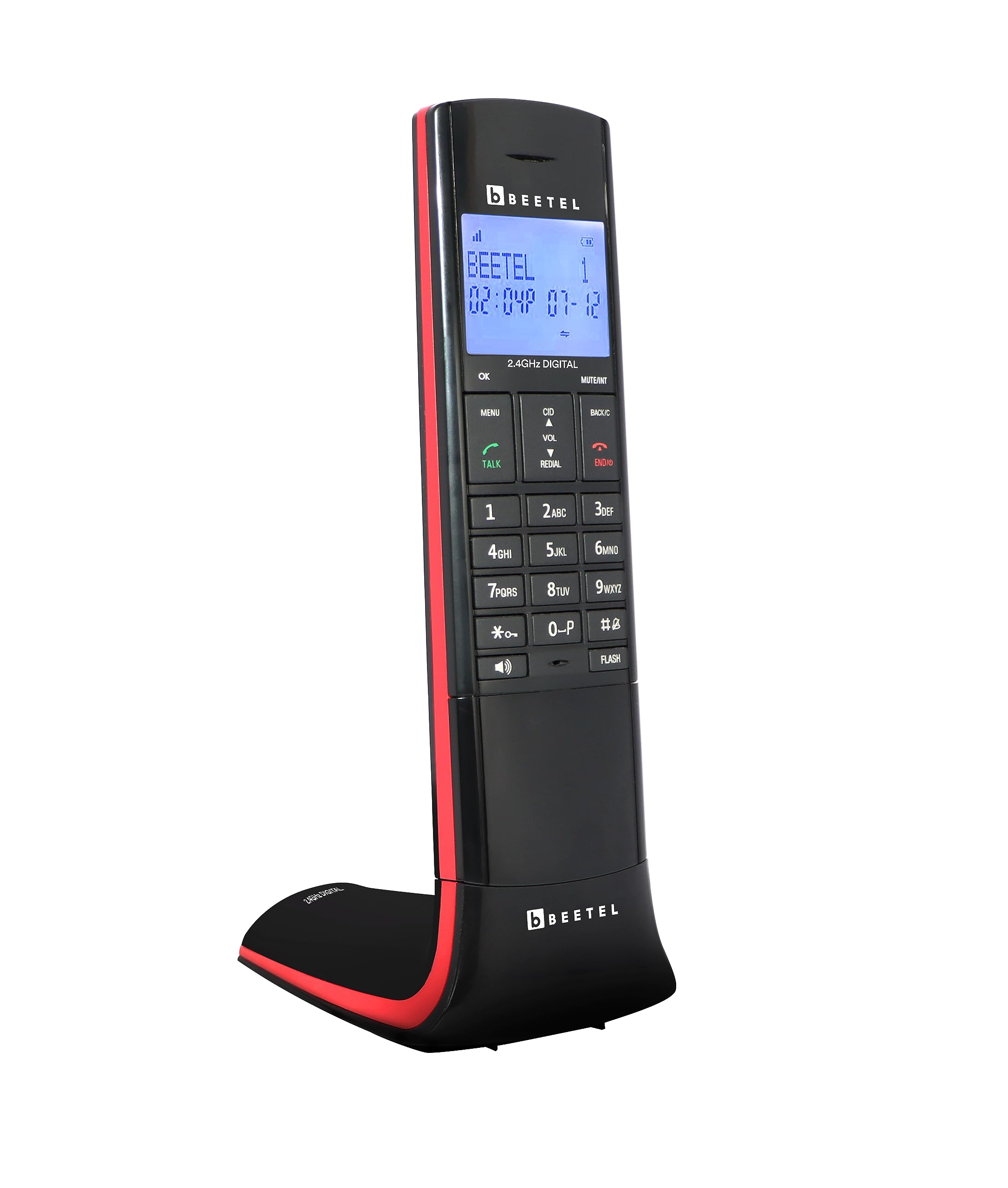 Beetel X95 Flagship Designer Expandable Cordless Landline Phone,Proudly Designed in India,2.4Ghz,Dual Tone,Blue-White LCD,2-Way Speaker Phone,Ringer & Volume Control,Auto Answer,Alarm(X95)(Black/Red)-picture-26