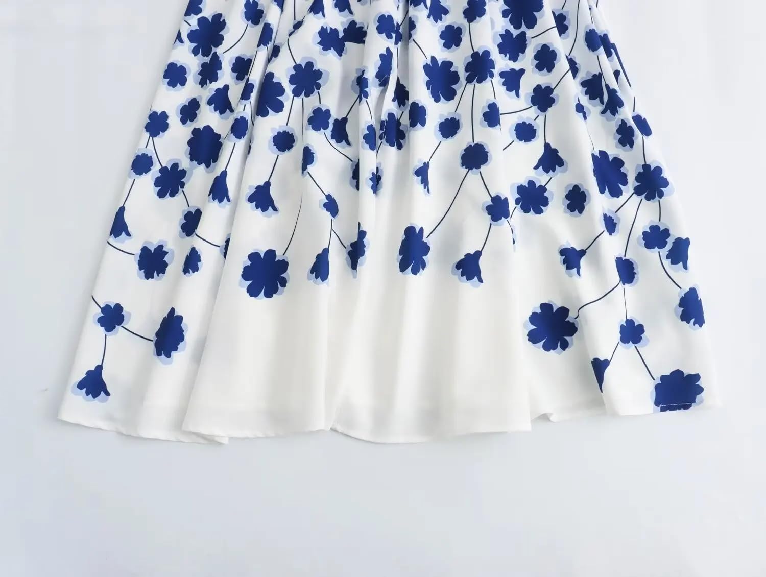 Vestido de manga abombada con estampado floral para mujer, cuello cuadrado, botones, vestido largo midi para mujer, Y2k