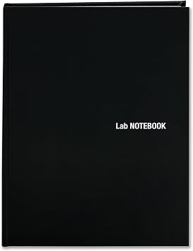BookFactory Lab Notebook/100 Page Sewn Laboratory Notebook - Professional Grade- 100 Pages, 8.5'' x 11'' Black Laminate Hardbound Cover, Soft Touch (Made in USA)