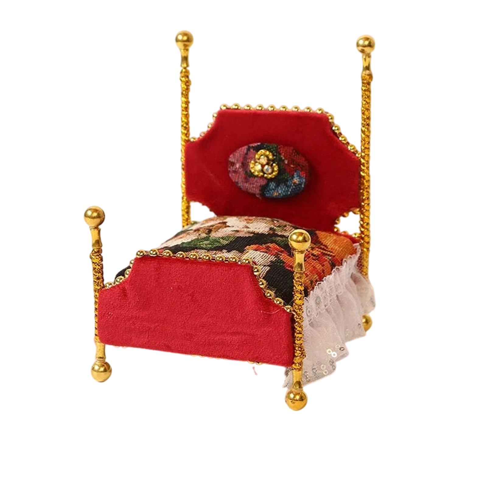 Modelo de casa de muñecas con mobiliario textil europeo escala 1:12 8