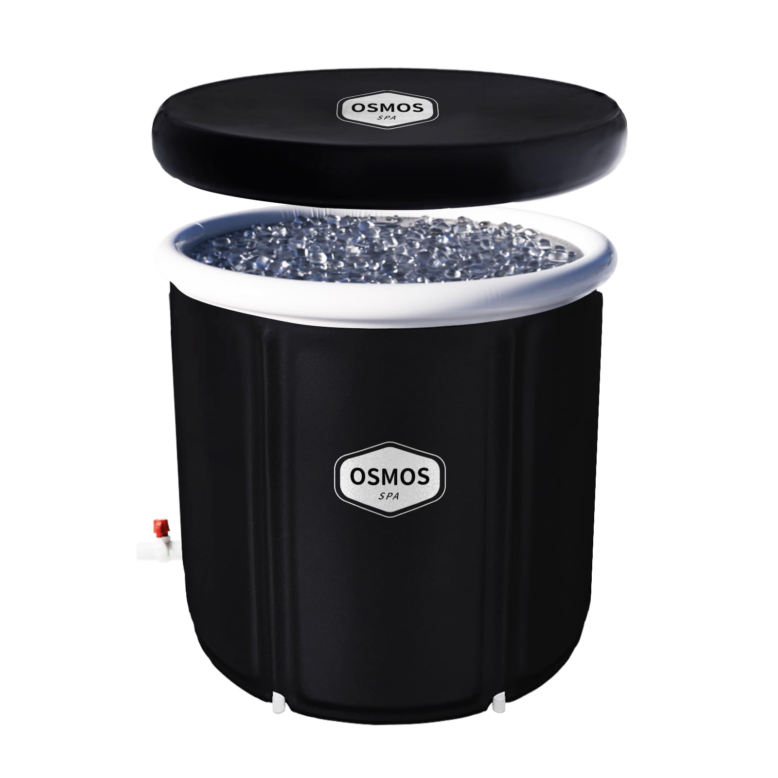 Portable Ice Bath Tub for Athletes - OSMOS 105 Gallons Large Inflatable Cold Plunge Tub with Cover, Nylon Fabric Ice Plunge Tub for Recovery, Cold Water Therapy Pod Outdoor for adults at Home