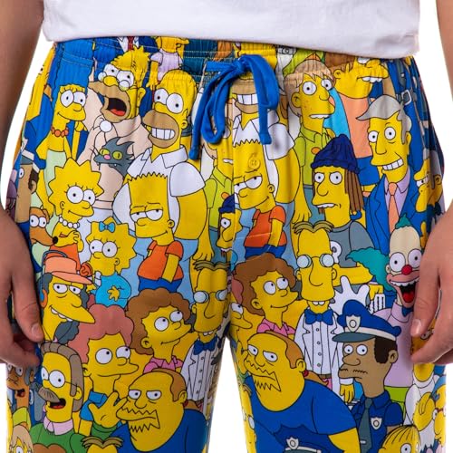The Simpsons Pants Men's Characters of Springfield Adult Lounge Sleep Pajamas3