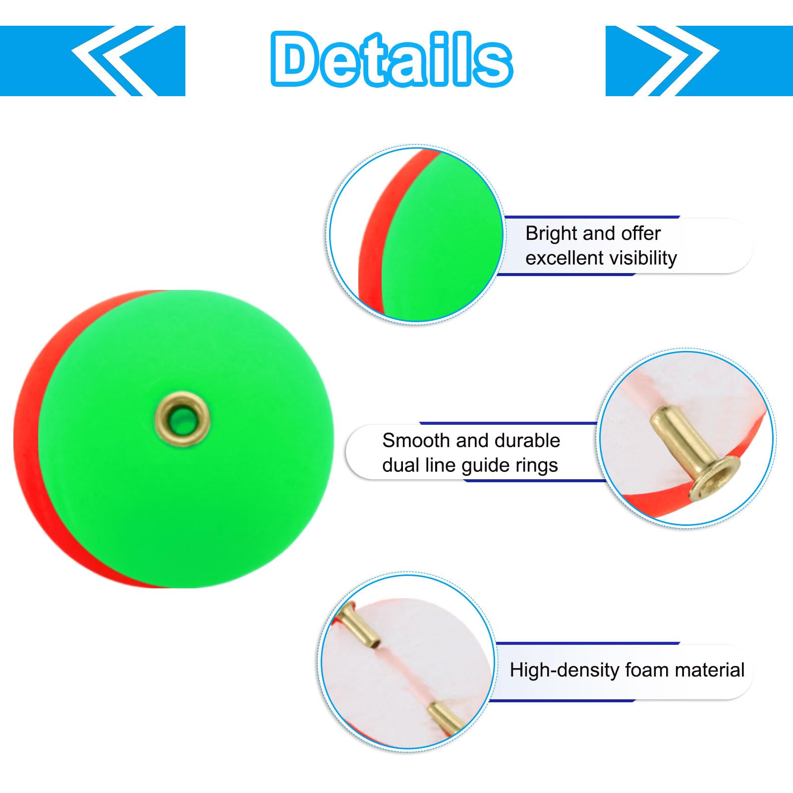 PATIKIL Fishing Bobber 21mm/0.8 Inch Dia, 12 Pack Slip Foam Floats Buoy Rig Stoppers for Crappie Trout Bass Fishing Red,Green - Image 3
