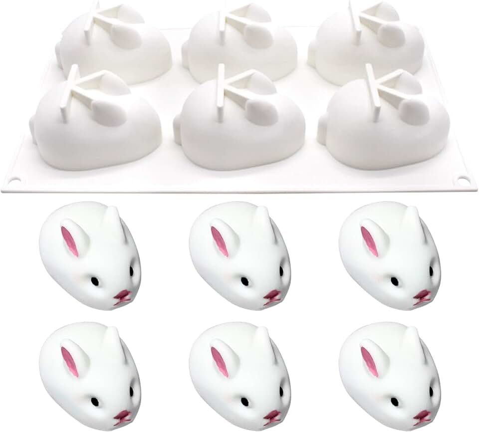 Silicone Bunny Mold- Easter Silicone Molds for Chocolate, Cakes & Candy...