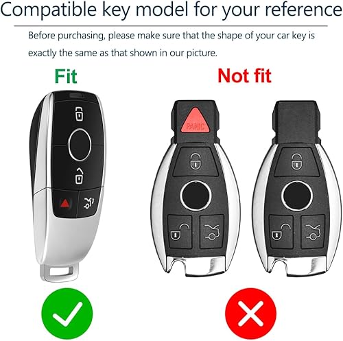 Miniatura 2 de Lcyam Funda para llavero suave y duradera para Mercedes-Benz A220 E63S AMG Clase E GLE 350 4MATIC E300 E400 E43 W213 Smart Key 2019 2020 2021