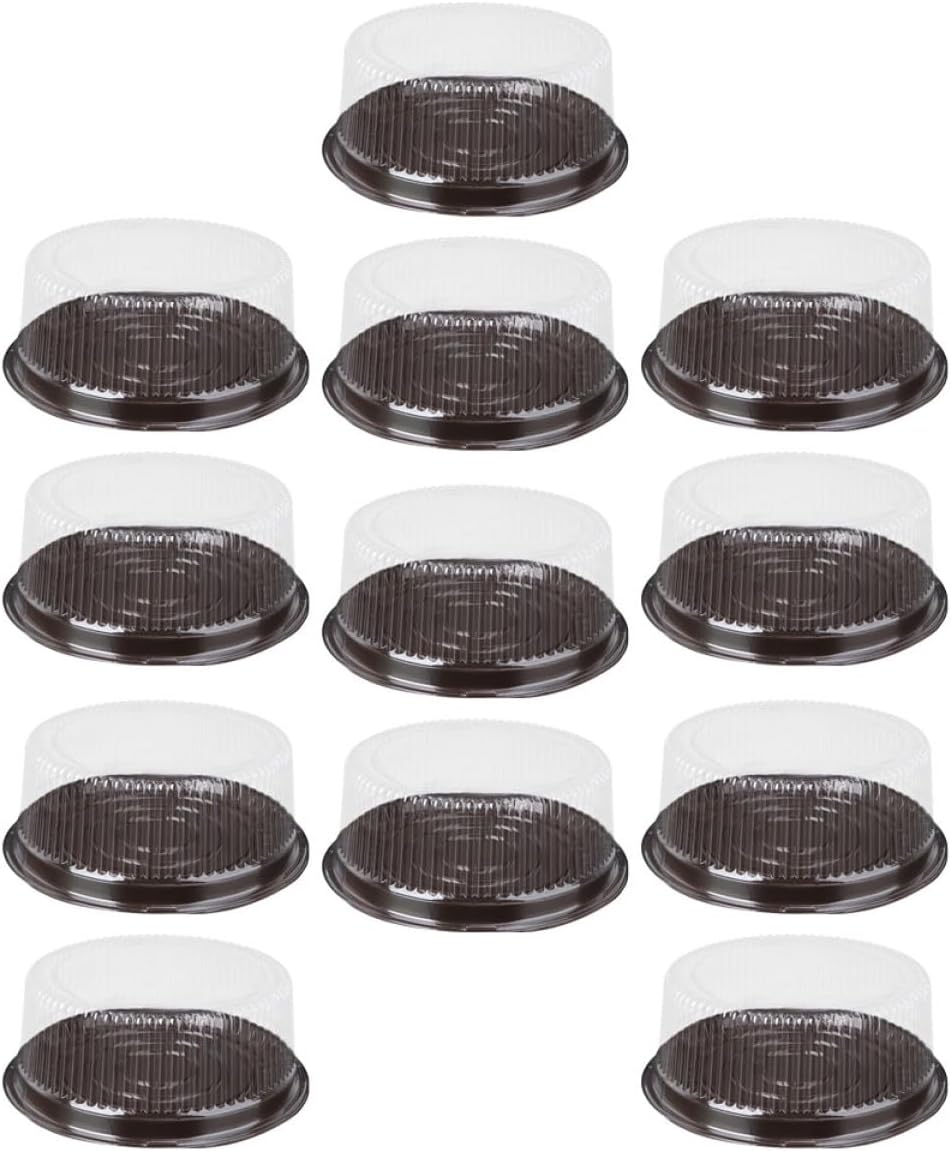 Garneck 30pcs Plastic Cake Boxes Dome Lid for Desserts Cheesecakes and Food-grade Material for Safe Storage and Gifting for Parties and Events