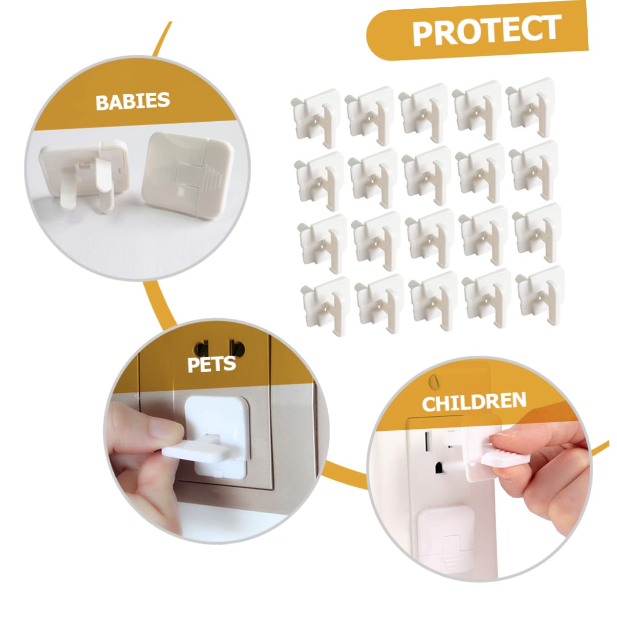 STOBOK 100piezas Tapones De Seguridad Usb Para Cubiertas De Enchufes Diseño Tirador Previene Accidentes Eléctricos Para Hogares