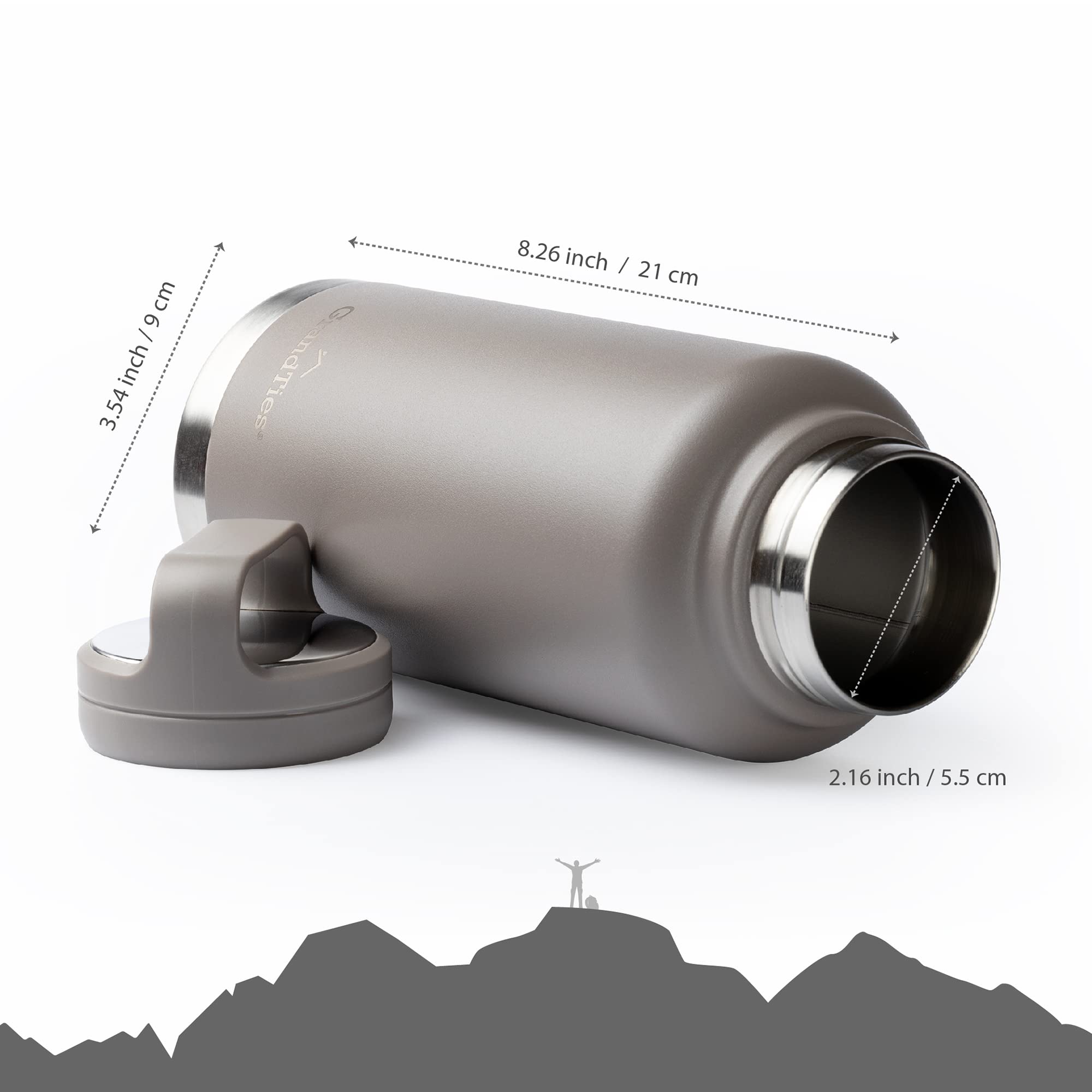 GRANDTIES 2 Lids Sports Stainless Steel Water Bottles - Image 4