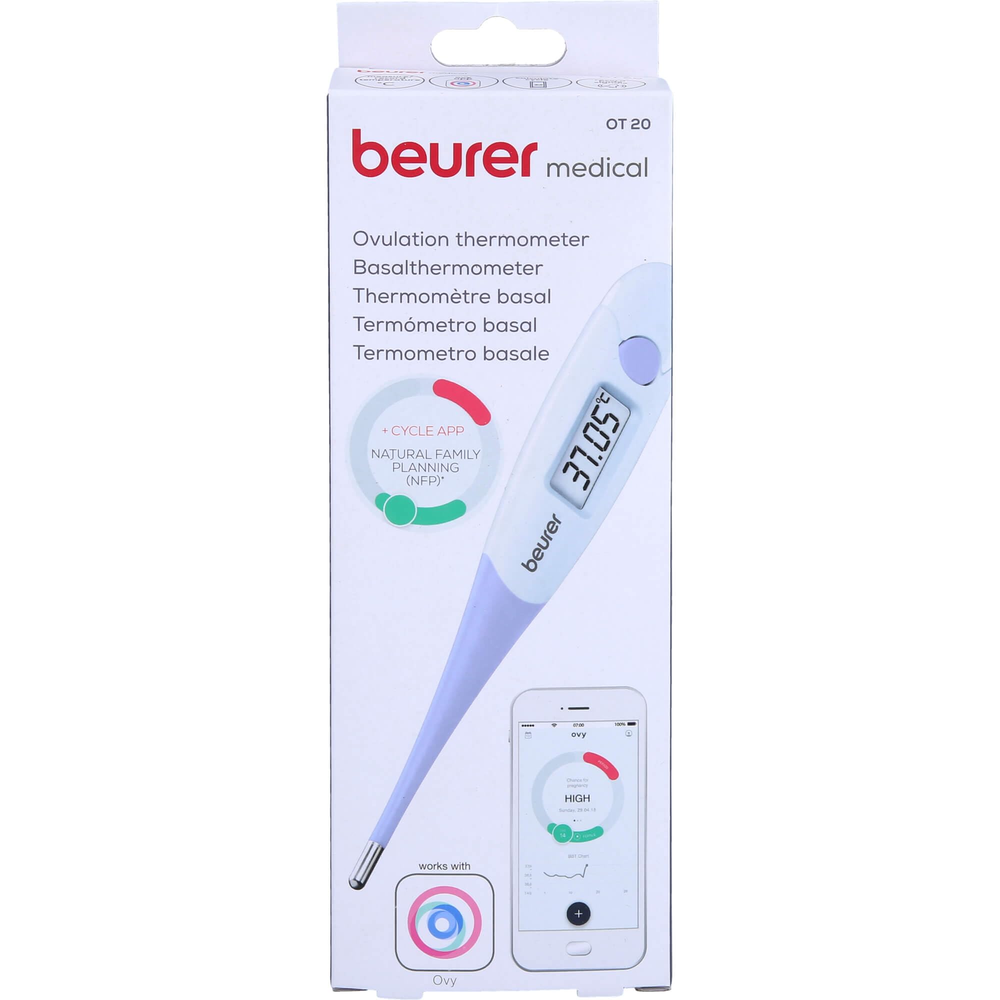 Beurer Termómetro basal OT 20, para controlar los ciclos de ovulación y la planificación natural del embarazo