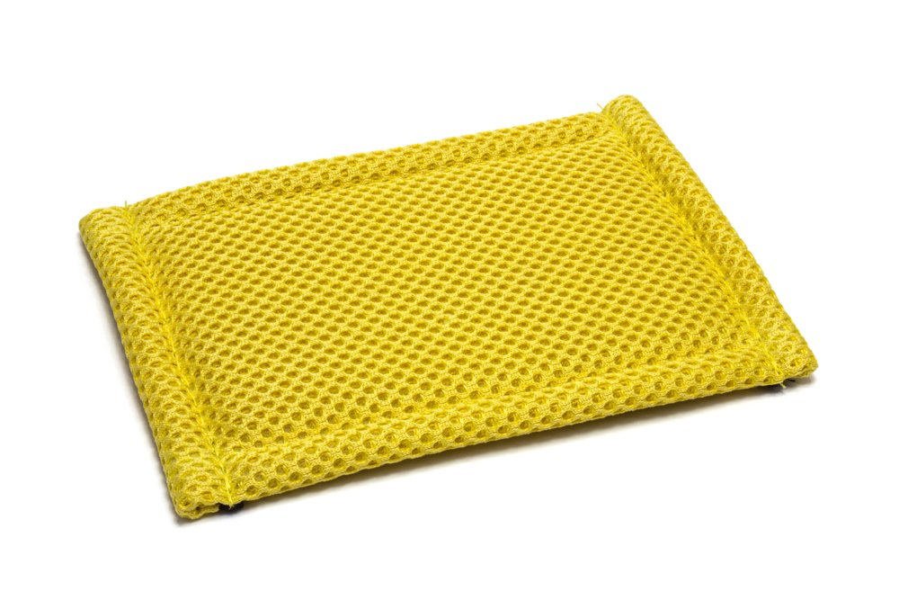 Gąbka do naczyń i kuchni z mikrofibry - 10 cm x 16 cm - Wymienna gąbka do naczyń, odporna na zarysowania, podkładka do szorowania, nadaje się do prania i zmywarki (6, szara i złota)