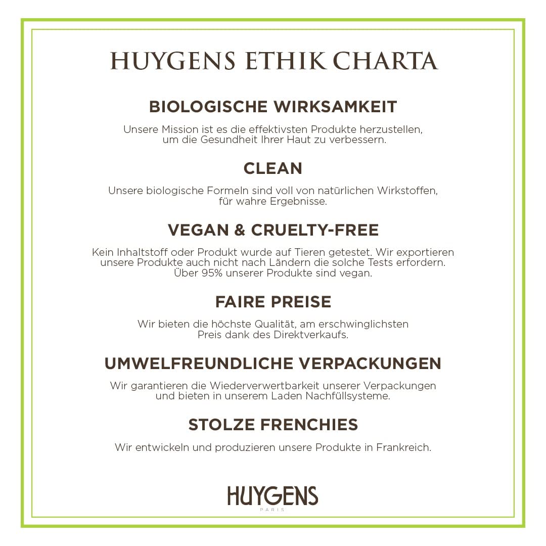 HUYGENS - Concentrado Hialurónico - Organico Certificado - 30mL - Serum de Día Revitalizante con Ácido Hialurónico - 100% Natural - Vegano - Made in France