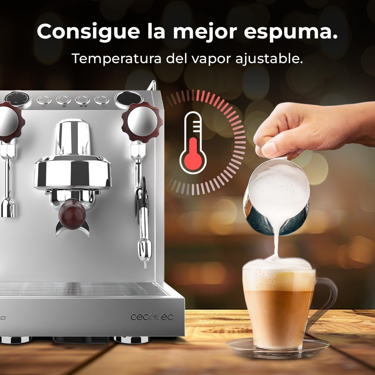 Cecotec - Macchina per caffè espresso professionale Baristeo Classic Pre-Infusione per una migliore estrazione, serbatoio rimovibile 2,5 l, pompa italiana 15 bar, controllo PID, caldaia inox 1 l Cecotec - Macchina per caffè espresso professionale Baristeo Classic Pre-Infusione per una migliore estrazione, serbatoio rimovibile 2,5 l, pompa italiana 15 bar, controllo PID, caldaia inox 1 l