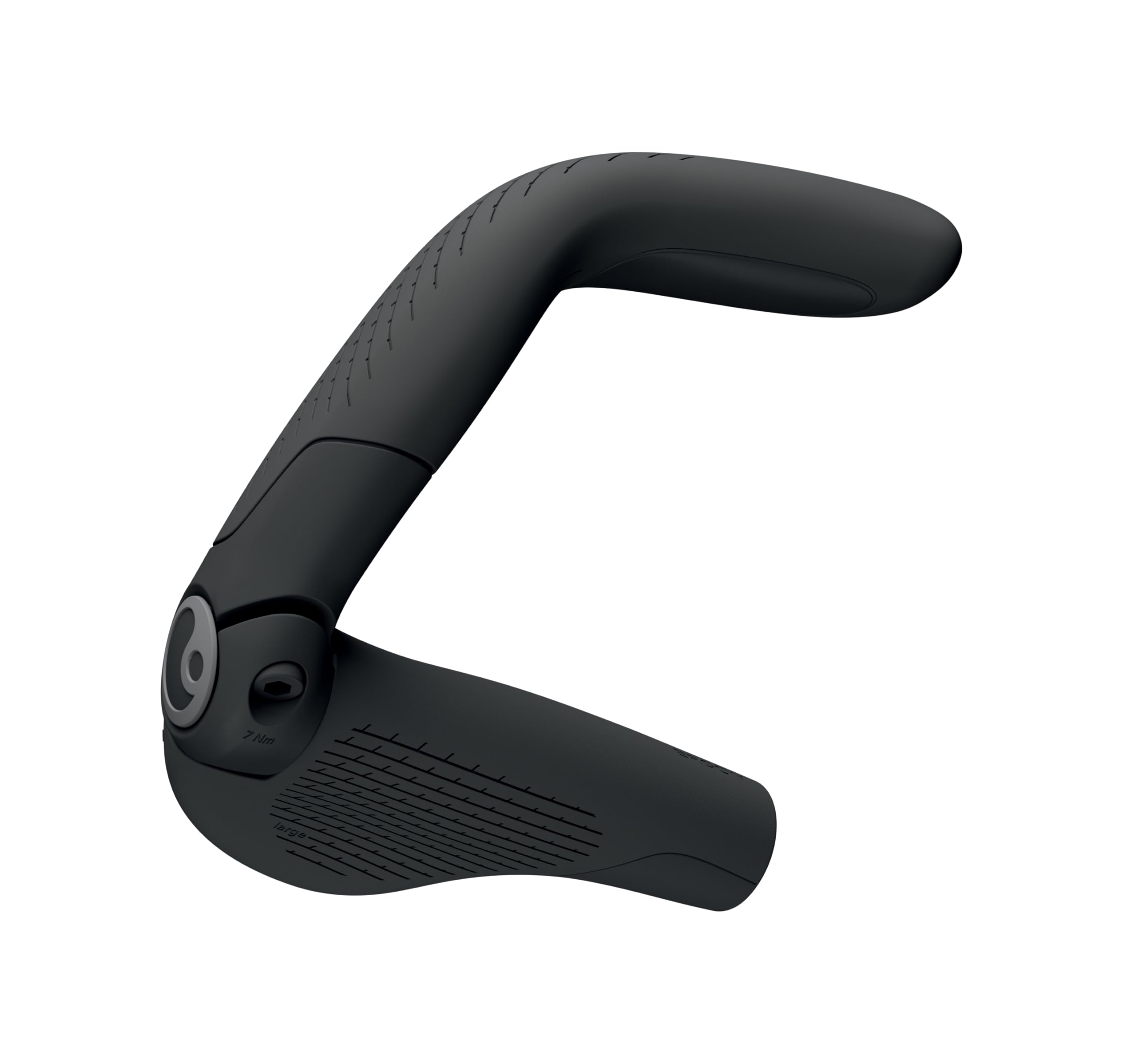 Ergon GP5 EVO Fahrradgriffe mit eingebauten Lenkerenden, Schwarz, Größe L