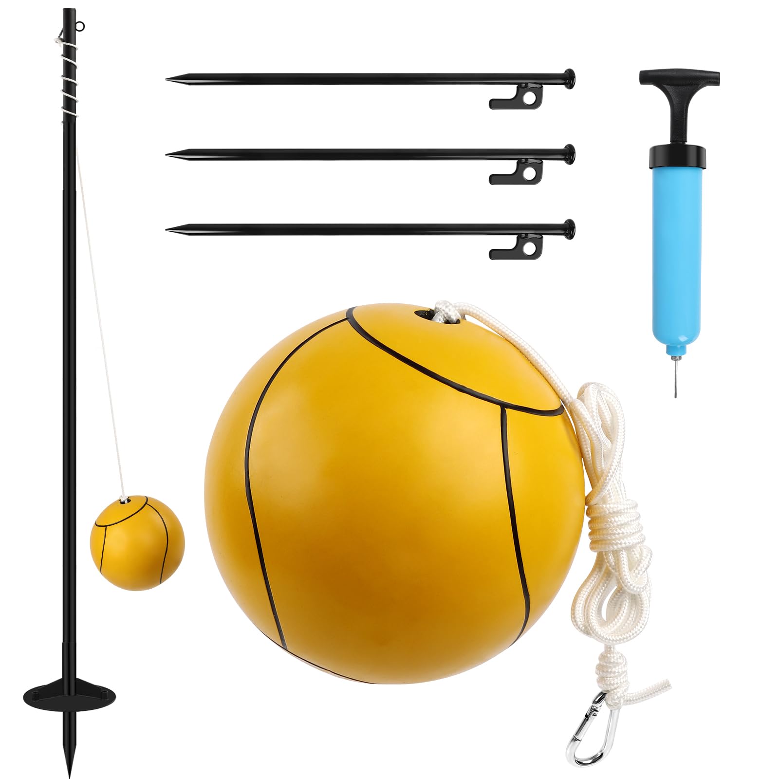Tetherball Tennis Tether Balls And Rope Set With Pole Ladder Ball Game Set  YDDS Portable Tetherball Set With 2 Tetherball Ball, Rope And Pole, Heavy  Duty Tetherball Pole Set For Family Fun,