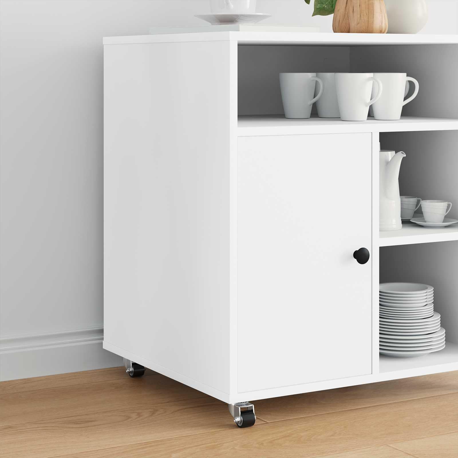12x Bockrollen Set 44,1 x 44,1 mm - Robuste Nylon Lenkrollen für Möbel, Werkbänke und Trolleys - Silber, Tragfähige Industrierollen