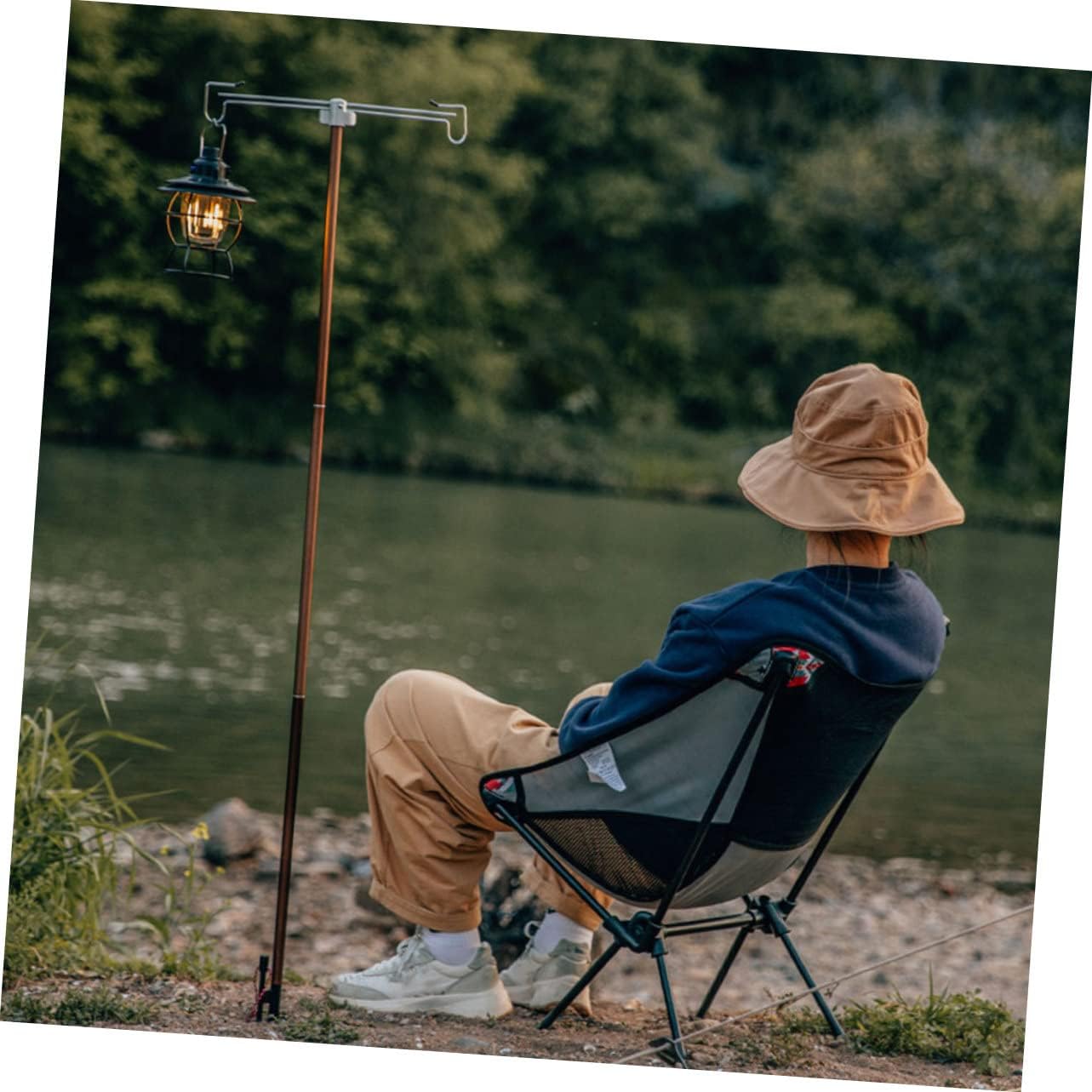 Outdoor Camping Lantern Pole Stand Rechargeable Led Light Bracket Aluminum Alloy Portable Foldable