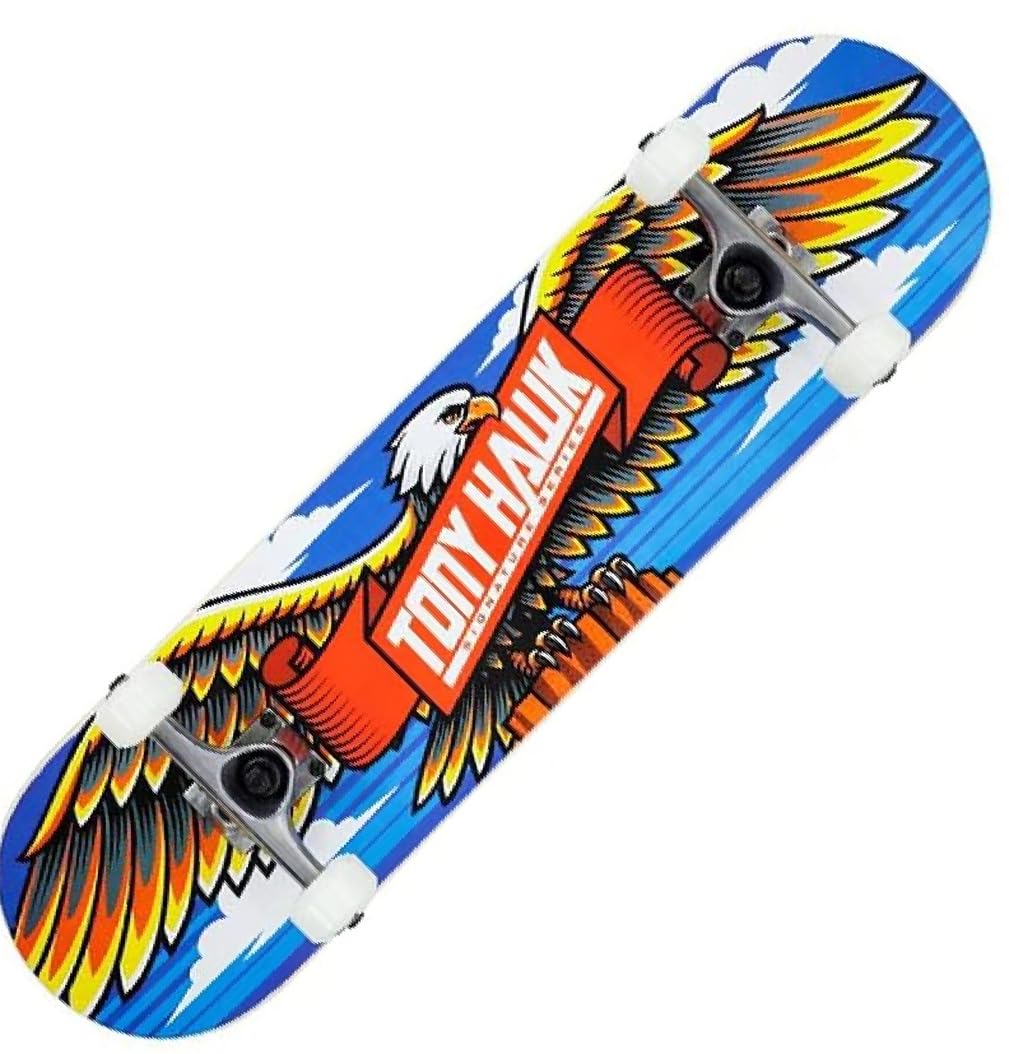 Skateboard complet Tony Hawk professionnel série débutant 8.0" avec outil polyvalent + 50 autocollants