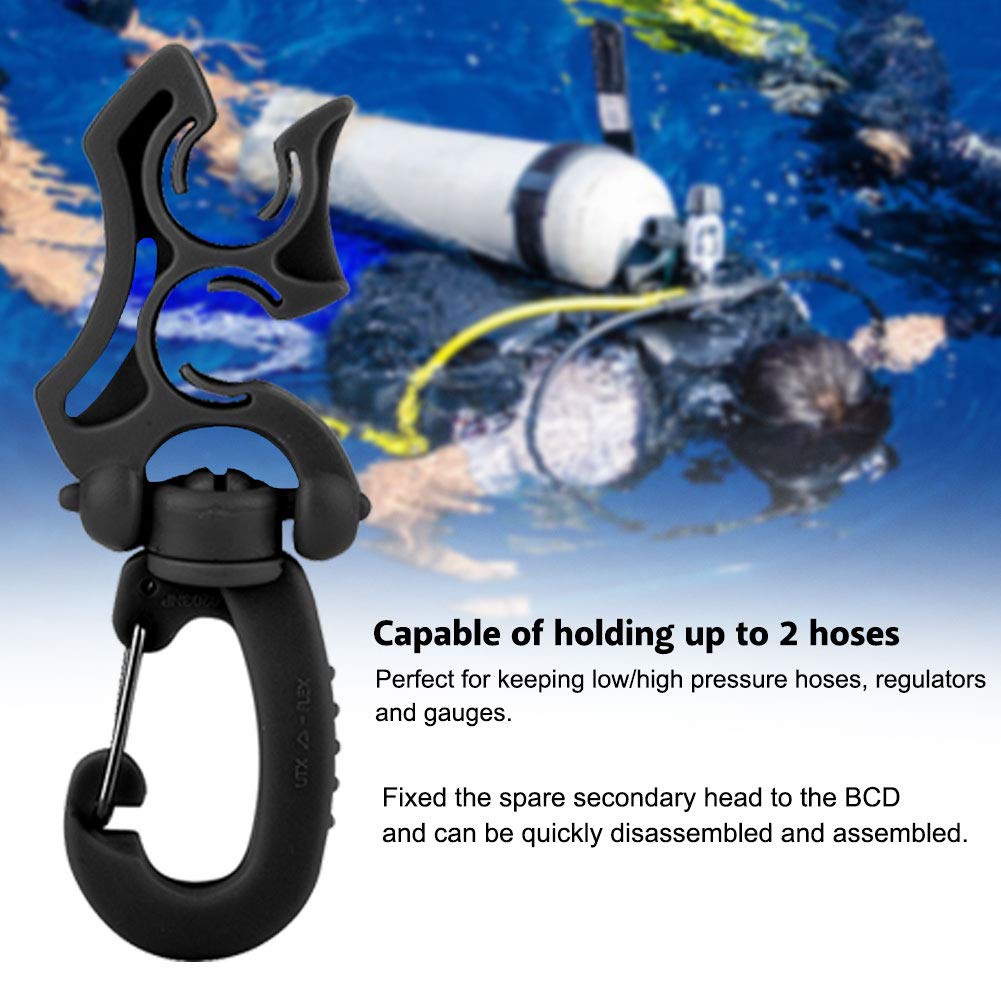Gancio di Ritegno per Erogatore Portatubo per Immersione Subacquea Clip Sgancio Rapido Snorkeling