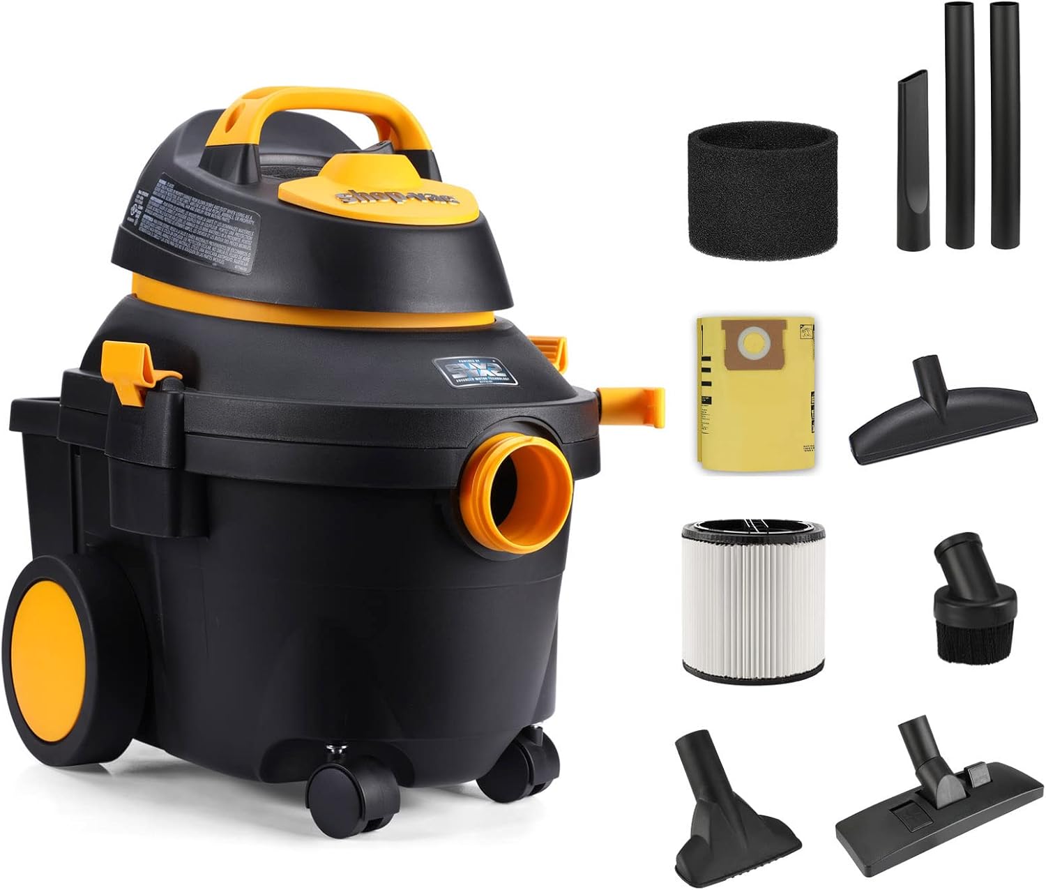 ShopVac 4 Gallon 5.5 Peak HP Wet/Dry Utility Vacuum with SVX2 Motor Technology, 3