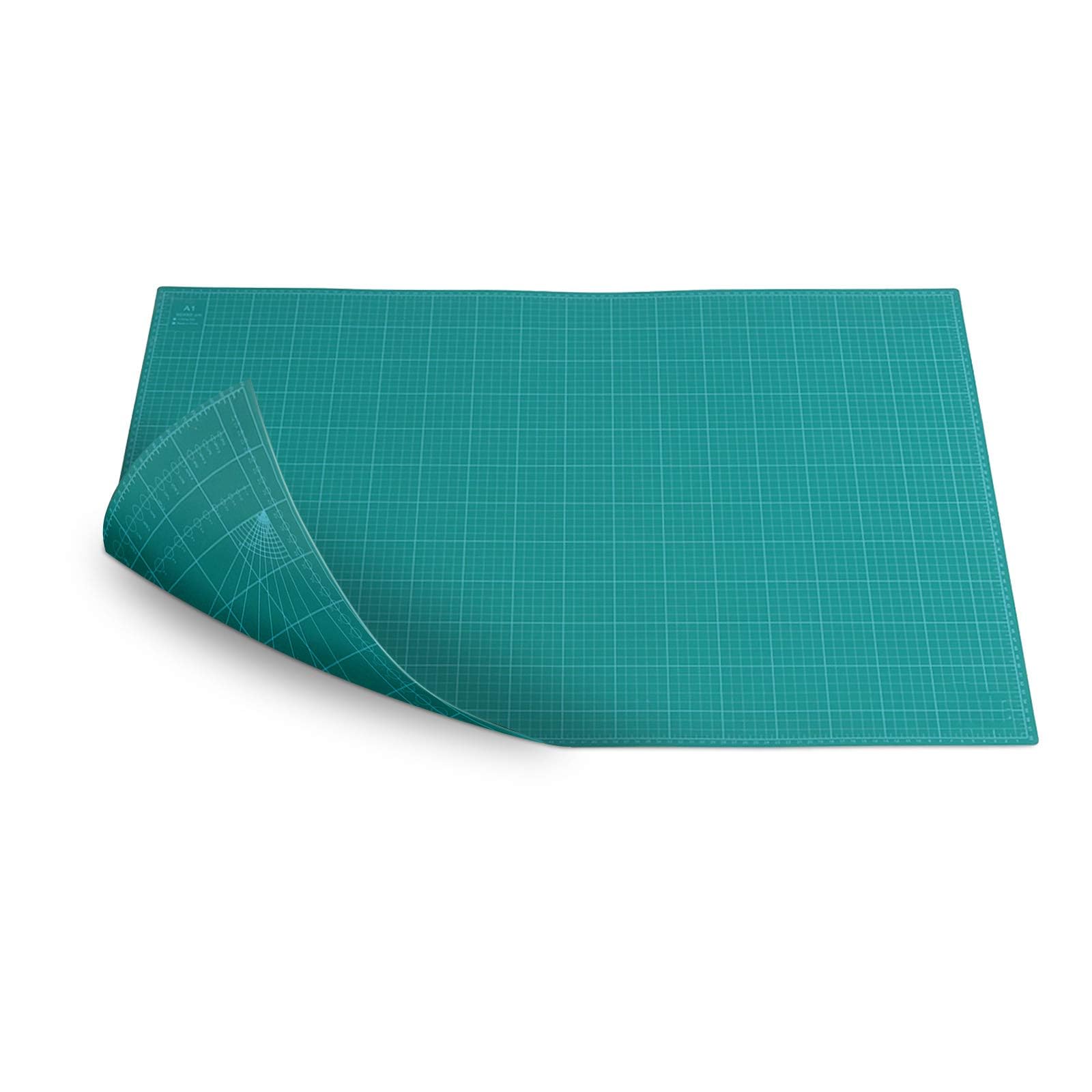 A1 Schneidematte, 90 x 60 cm, 5-lagige Selbstheilend, Grün, mit Metrischer Einteilung, Nähunterlage, Schneideunterlage, Schreibtischunterlage für DIY-Schnitzwerkzeug, Nähen, Quilten und Basteln