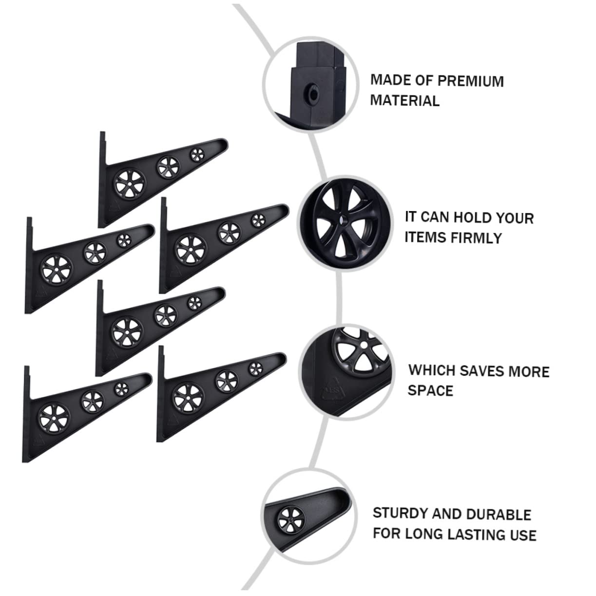 SUPVOX Wall Mount Rack Multi Wall Display for Skates/Snowboards/Tools (pp Plastic)