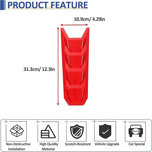Miniatura 3 de Daeiclru Cubierta de cubierta de motor compatible con Chevrolet Corvette C8 2020-2023, cubierta de panel de bahía de motor de plástico ABS (rojo)