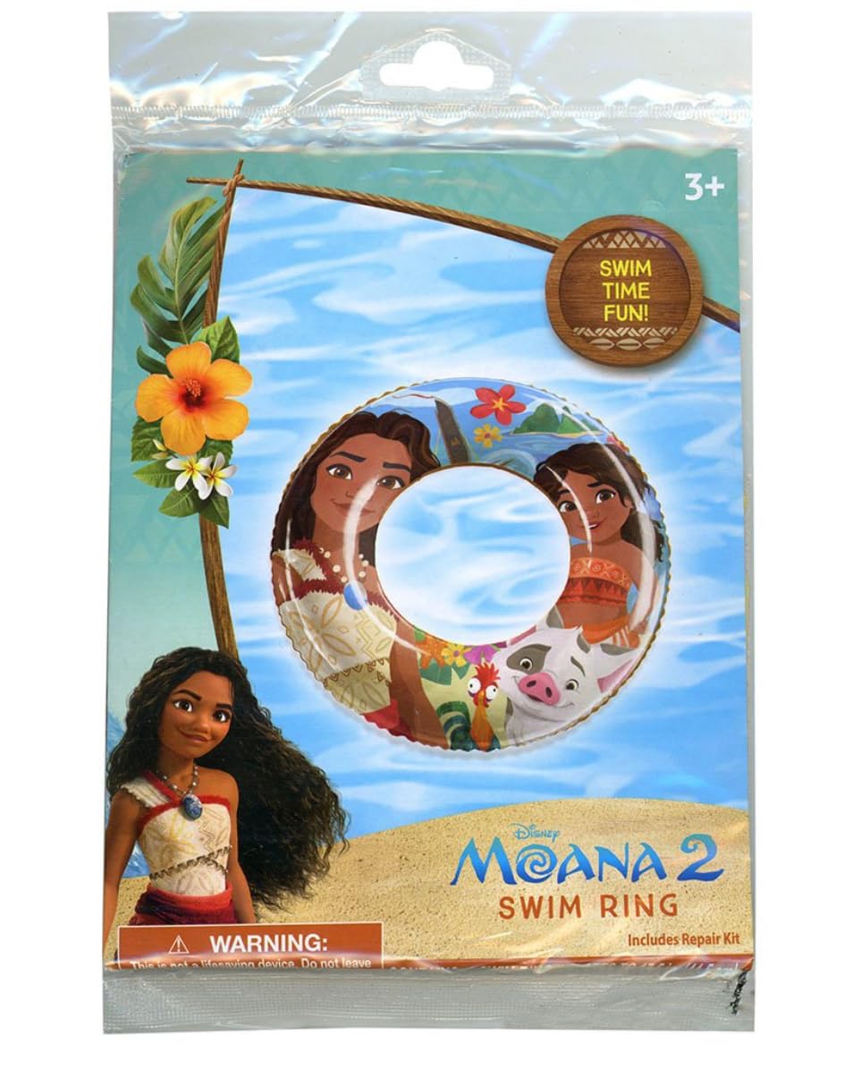 Disney Moana 2 Character Inflatable Swimming Pool Float Ring 17.5 Inches