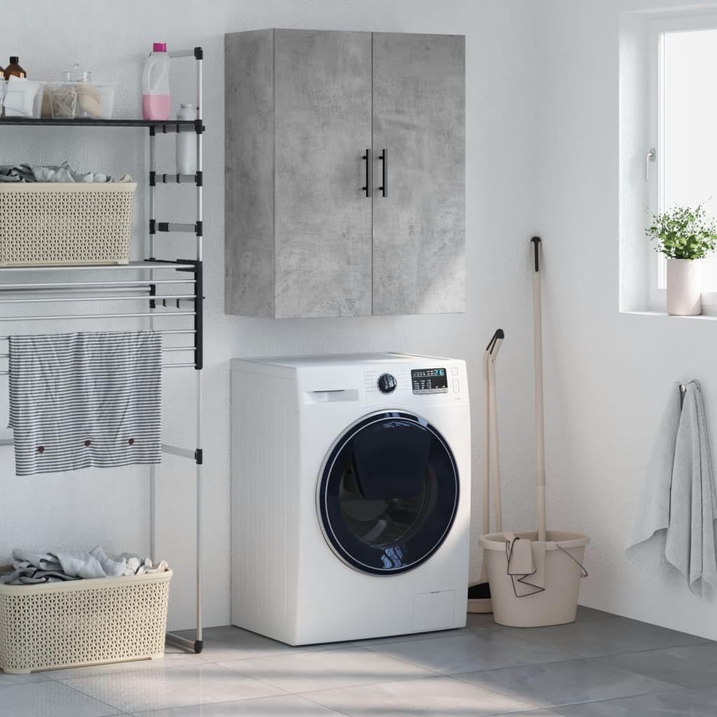 SKM Armario de pared gris hormigón 69,5 x 34 x 90 cm, 26,2 kg, color gris