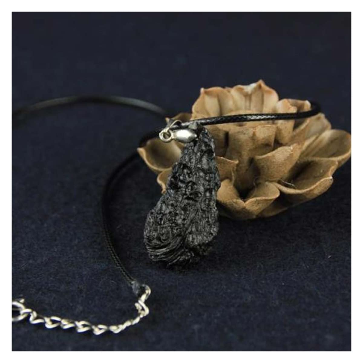 HCHL Moldavite stone, Real Raw Moldavite Black Czech Meteorite Necklaces & Pendants Energy Stone Necklace Moldavite crystal jewelry, women's jewelry