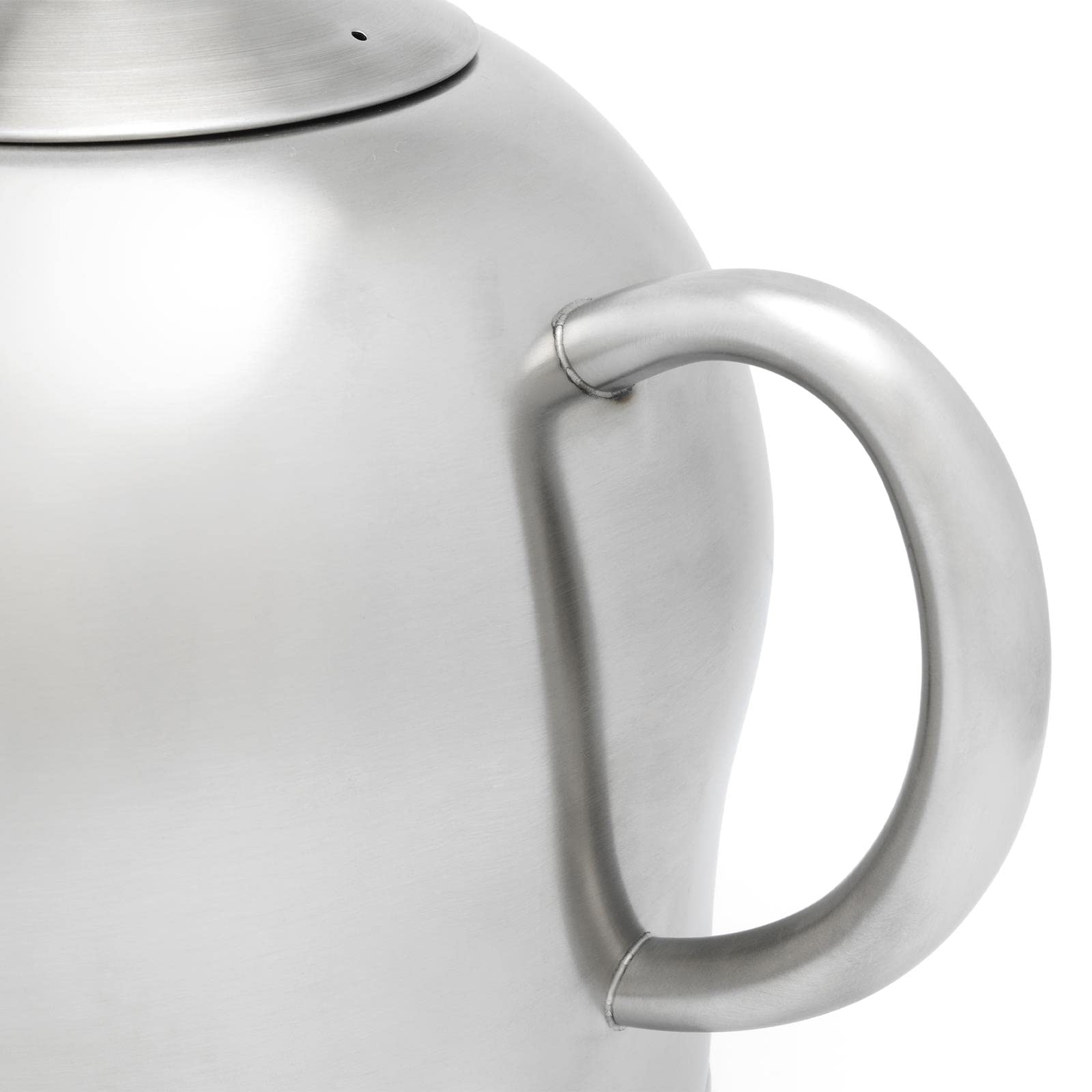 Bredemeijer große matte doppelwandige Edelstahl Teekanne 1.0 Liter & Teebereiter ohne Filter & schwarzer Untersetzer aus Holz