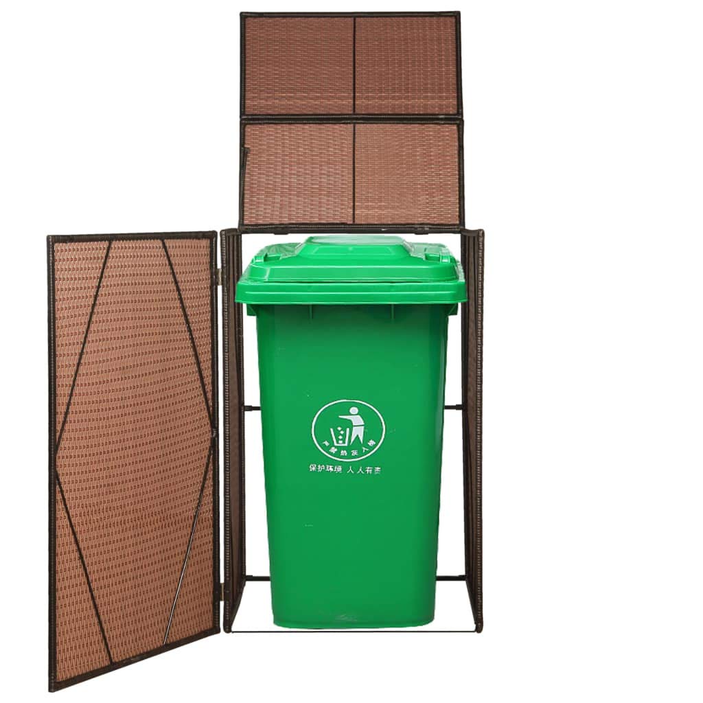 Buy Festnight Poly Rattan Single Wheelie Bin Shed Outdoor Garden Waste