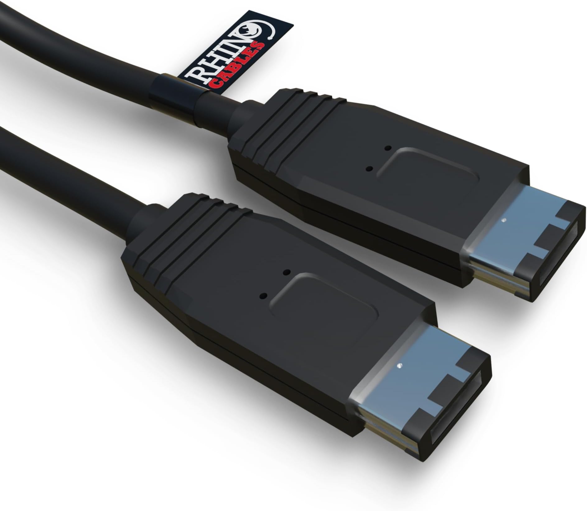 rhinocables FireWire 6-Pin to 6-Pin Cable | IEEE 1394A for Digital Video Transfer - Plug & Play DV Lead for PCs, External Drives, Printers & Legacy AV Devices | 1m, 2m, 3m or 5m Options (1m)
