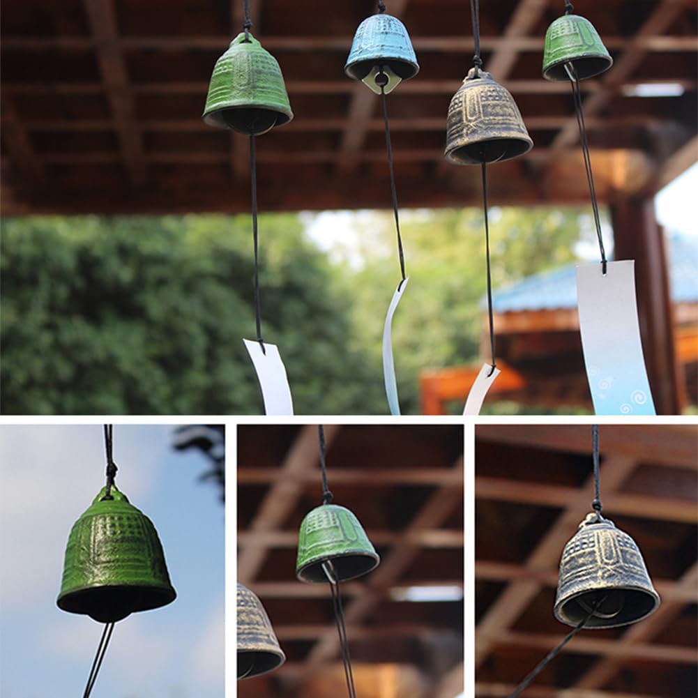 ふうりん・風鈴5個セット　●南部鉄器  釣鐘風アンティーク・ウィンドチャイム Amazon.co.jp: 風鈴 南部鉄器 五個 風鈴 おしゃれ 風 鈴 5件防水