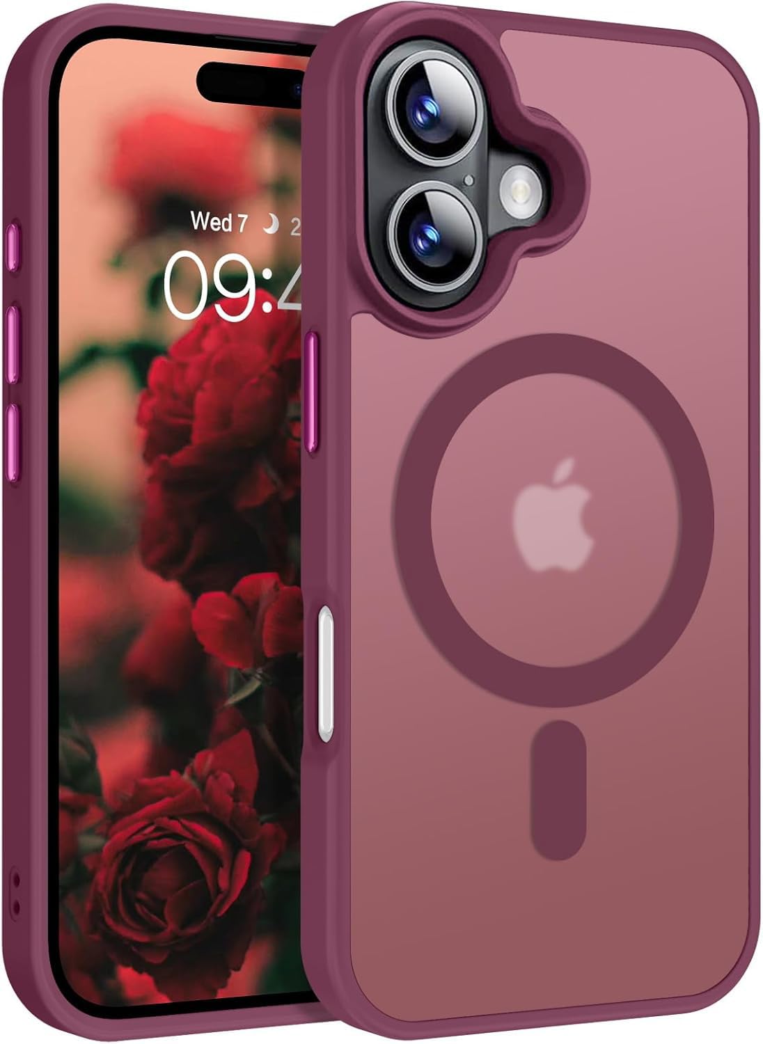 Elzzi Magsafe iPhone 16 Plus Case - Wine Red -1 Elzzi Magsafe iPhone 16 Plus Case - Wine Red -1