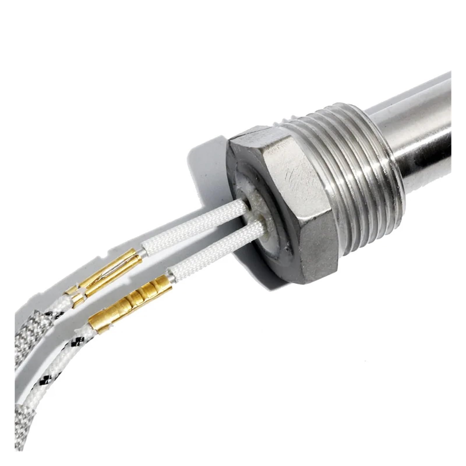 DN8 (1/4") Gewindepatrone Rohrheizelement for Wasser 8x350/400/450/500/600mm Rohr AC110V/220V/380V Heizung mit Mutter(380V,DN8 8X500mm 1100W)