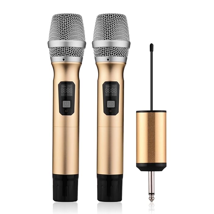 Buy wireless microphones Portable UHF Wireless Microphone Mic System with 1 Receiver and 2