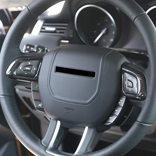Miniatura 4 de CHEYA Marco de botón de volante de coche estilo fibra de carbono ABS para Land Rover Range Rover Evoque 2012-2017 modificación interior del coche