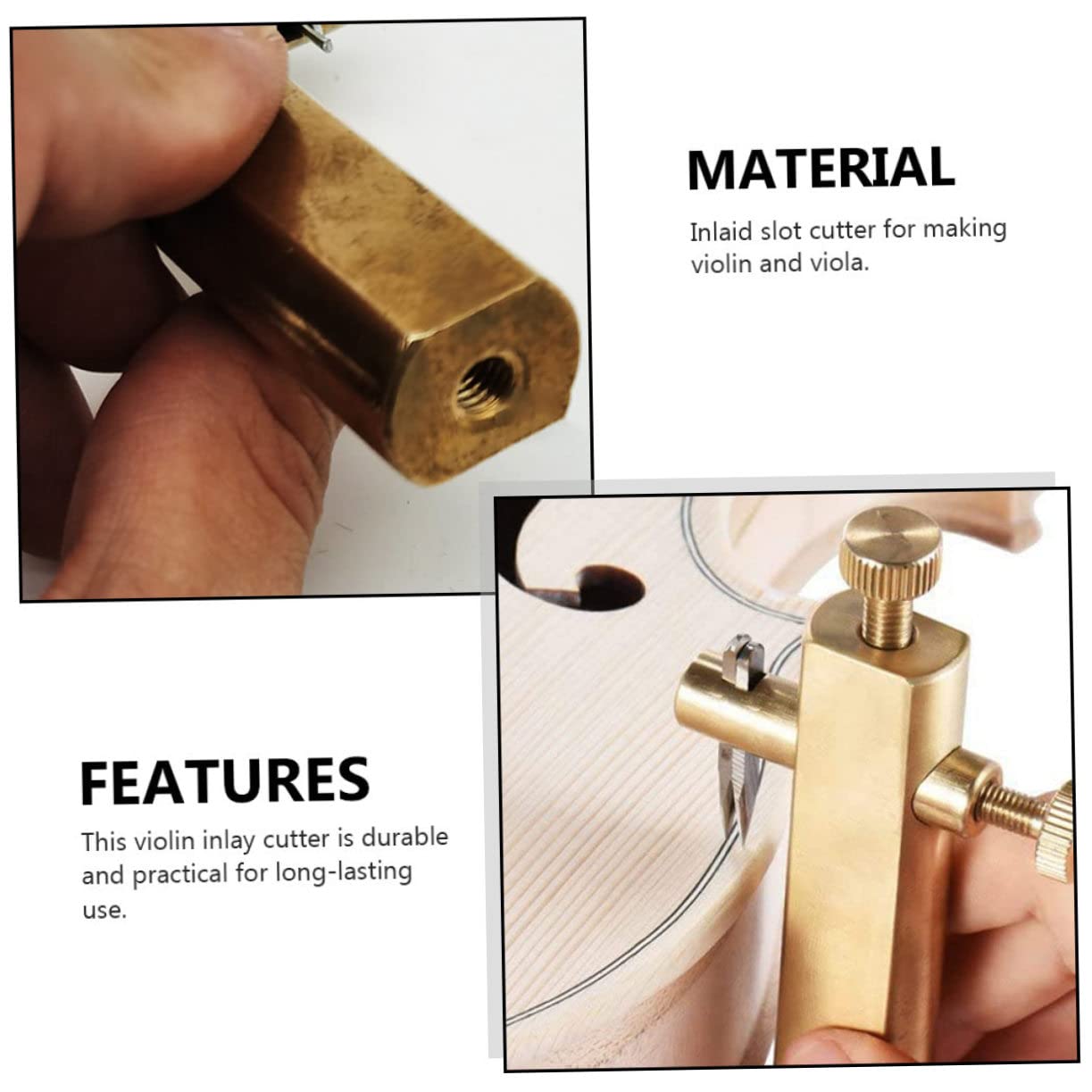 Einstellbarer Intarsien nutfräser für Violine und Bratsche Verstellbares Schneidewerkzeug Scharfer Robuster Rillenschneider für Präzise Geigenbauarbeiten Goldenes Violin zubehör