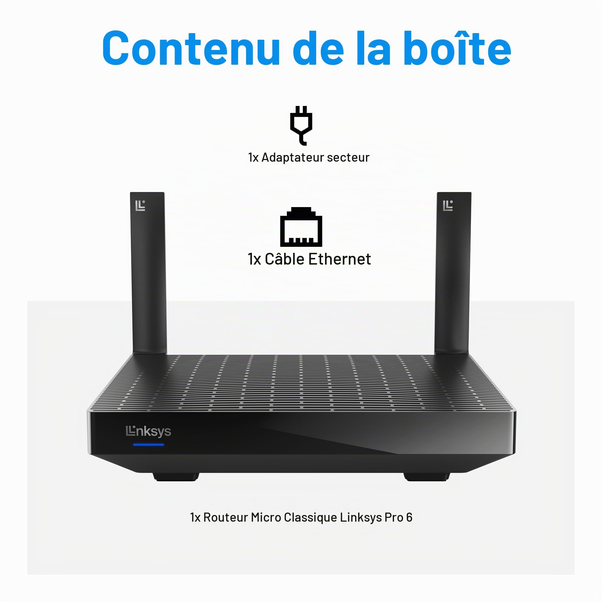 Linksys Classic Micro Pro 6 – Routeur WiFi 6 Mesh Double Bande (AX5400) – Routeur Internet sans Fil Gigabit, Jusqu’à 5 400 Mbit/s, 35 appareils ou Plus, portée de 250 m²