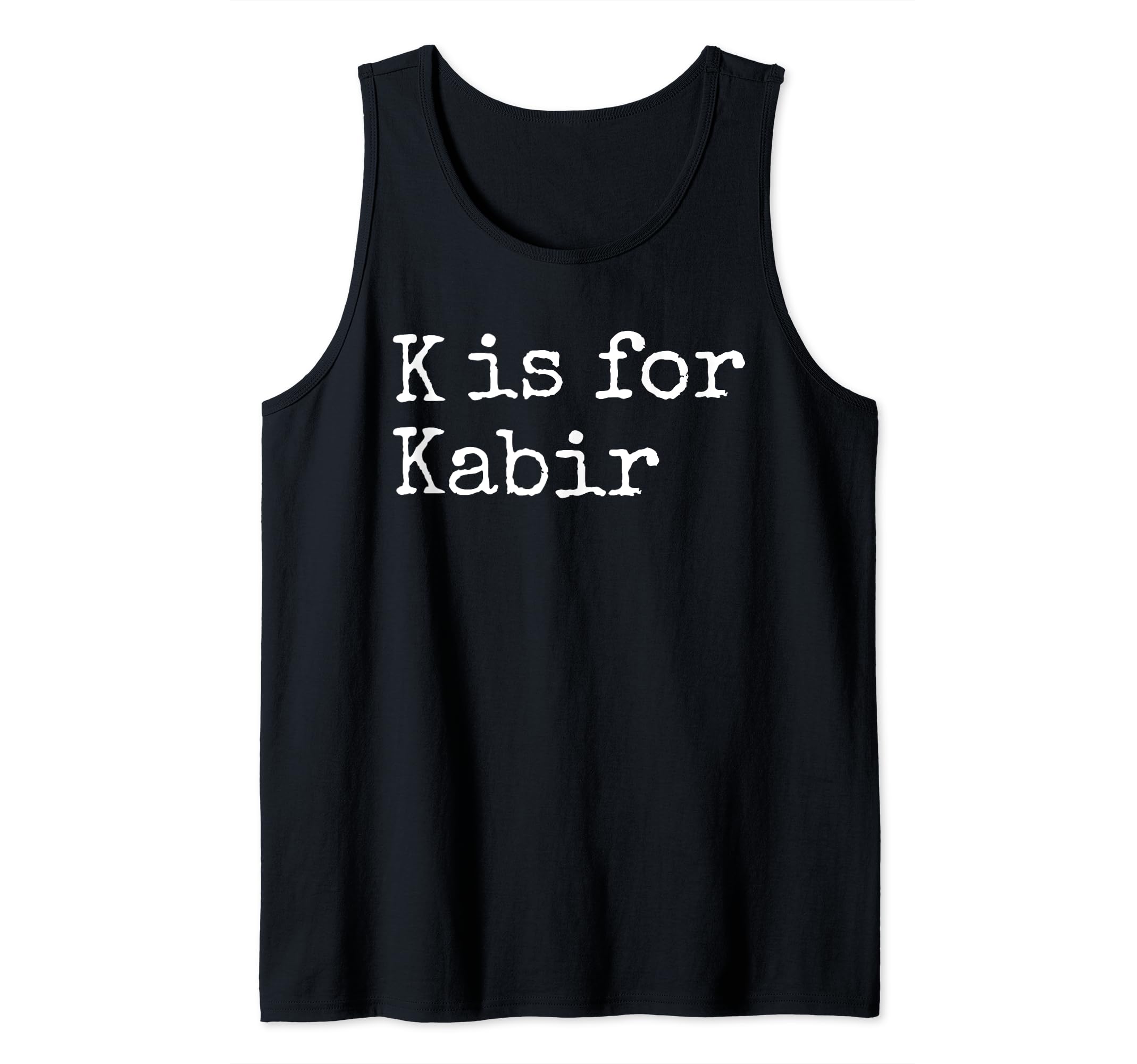Personalized K is for Kabir Name Student Kindergarten Tank Top