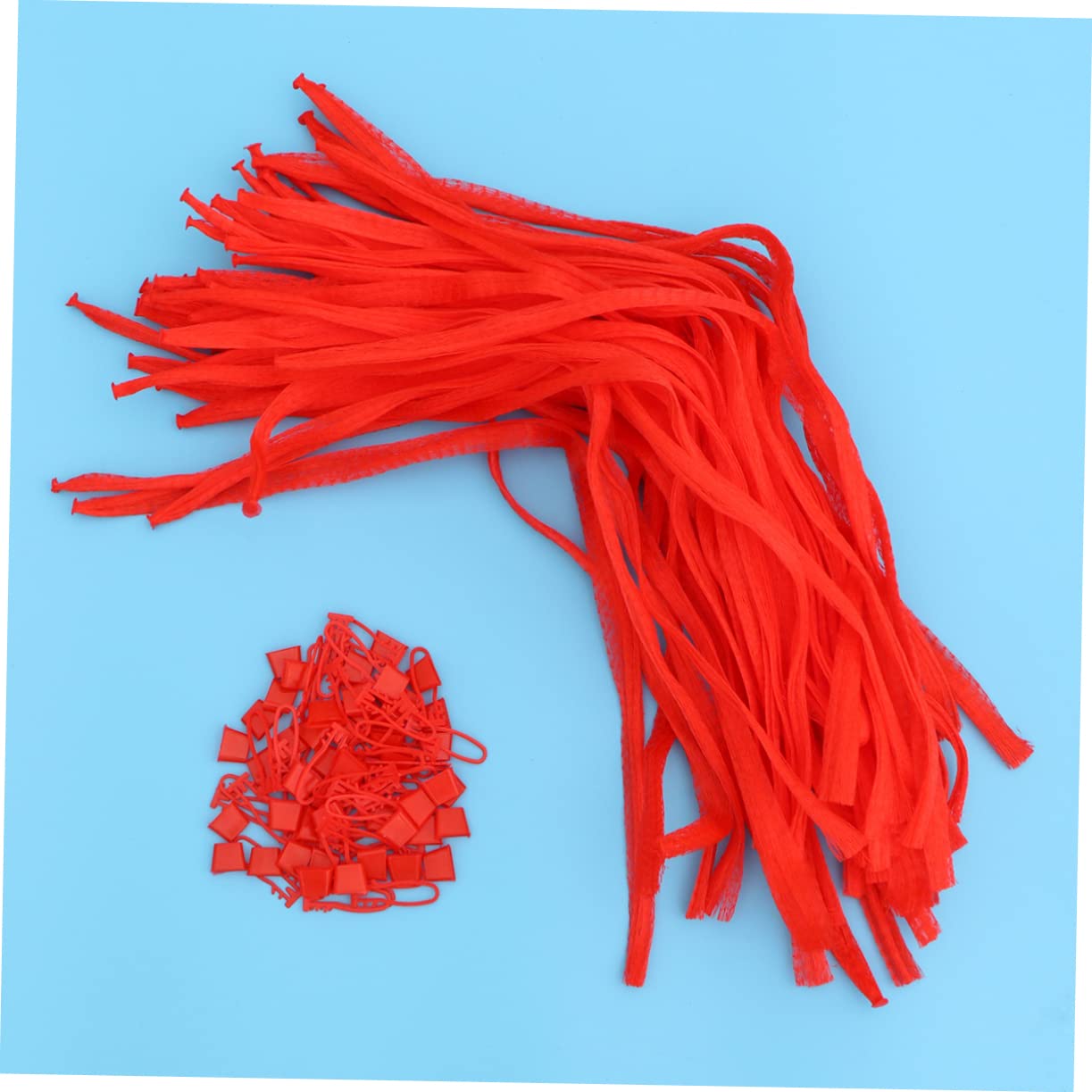 TOPBATHY 100 Piezas Bolsas de de Malla Bolsas Reutilizables para agrícolas Bolsa de supermercado Neta de plástico de Red Bolsa de Compras de Frutas Rojo